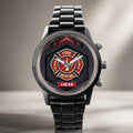 Personalized Firefighter Badge Men's Watch Custom Name Gift