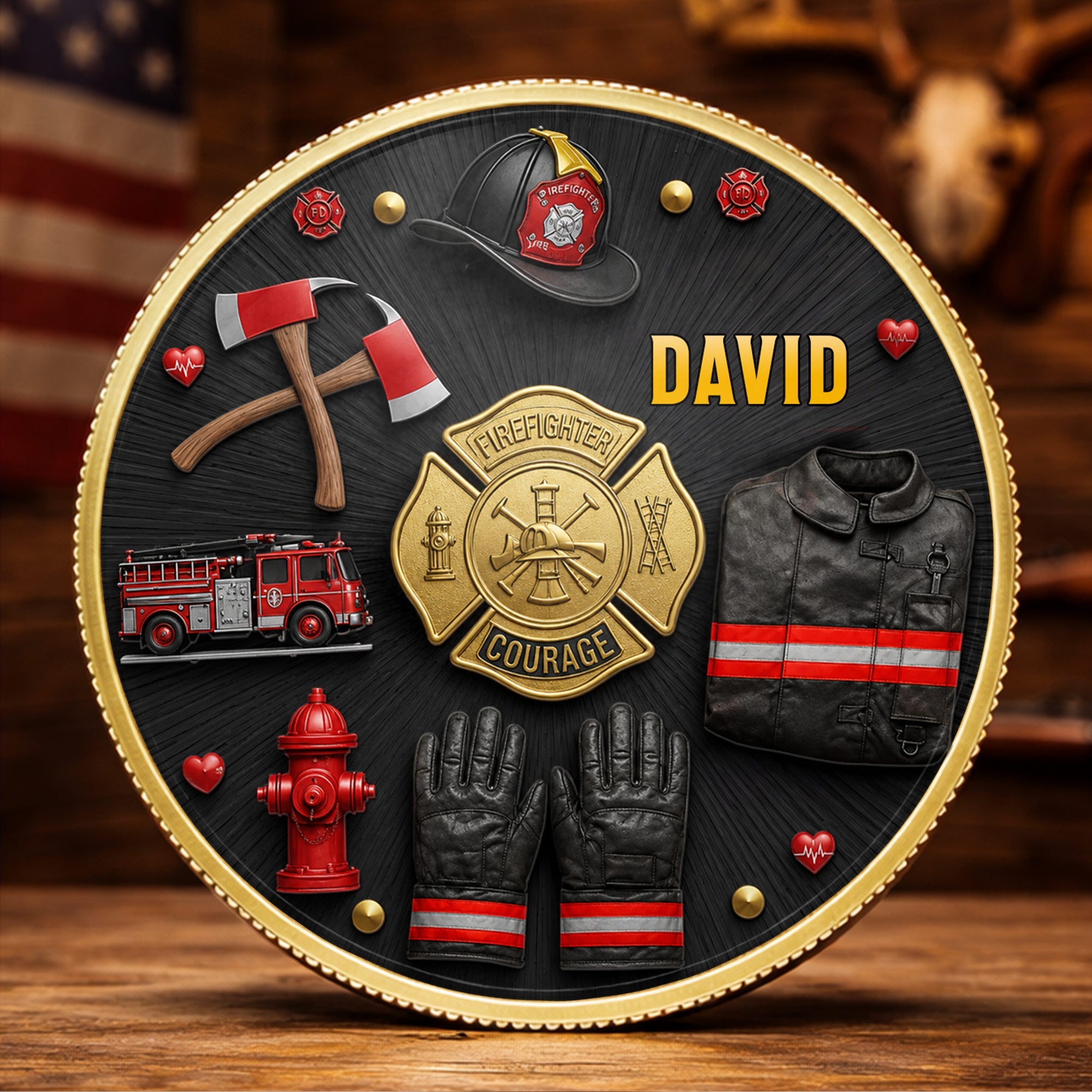 Personalized Firefighter Courage Commemorative Coin Custom Gift Commemorative Coin GradoCreations