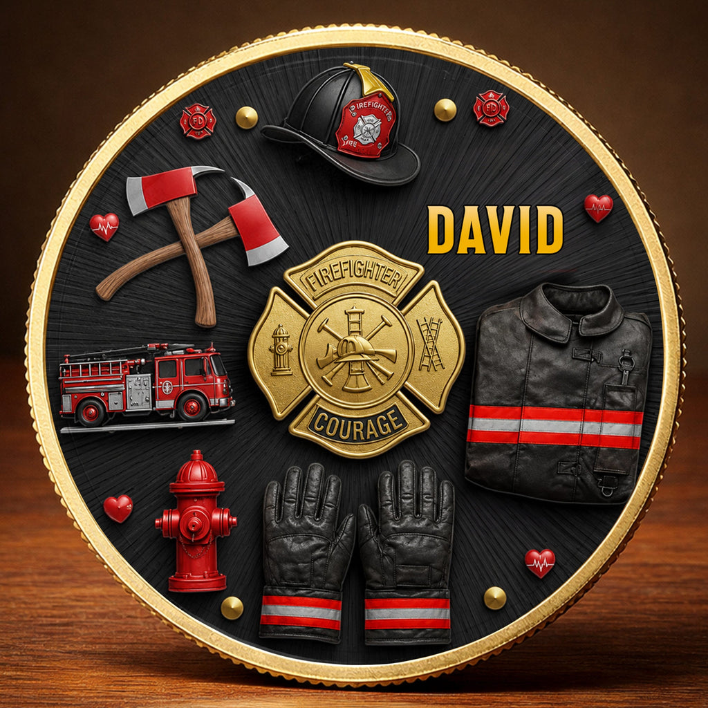 Personalized Firefighter Courage Commemorative Coin Custom Gift Commemorative Coin GradoCreations