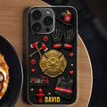 Personalized Clear Phone Case Firefighter Courage Gift for Dad
