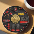 Personalized Firefighter Ceramic Coaster Custom Name Gift Ceramic Coaster GradoCreations