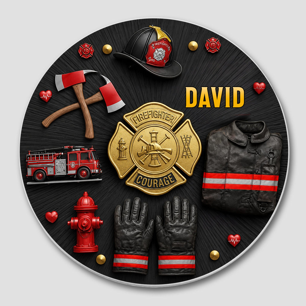 Personalized Firefighter Ceramic Coaster Custom Name Gift Ceramic Coaster GradoCreations