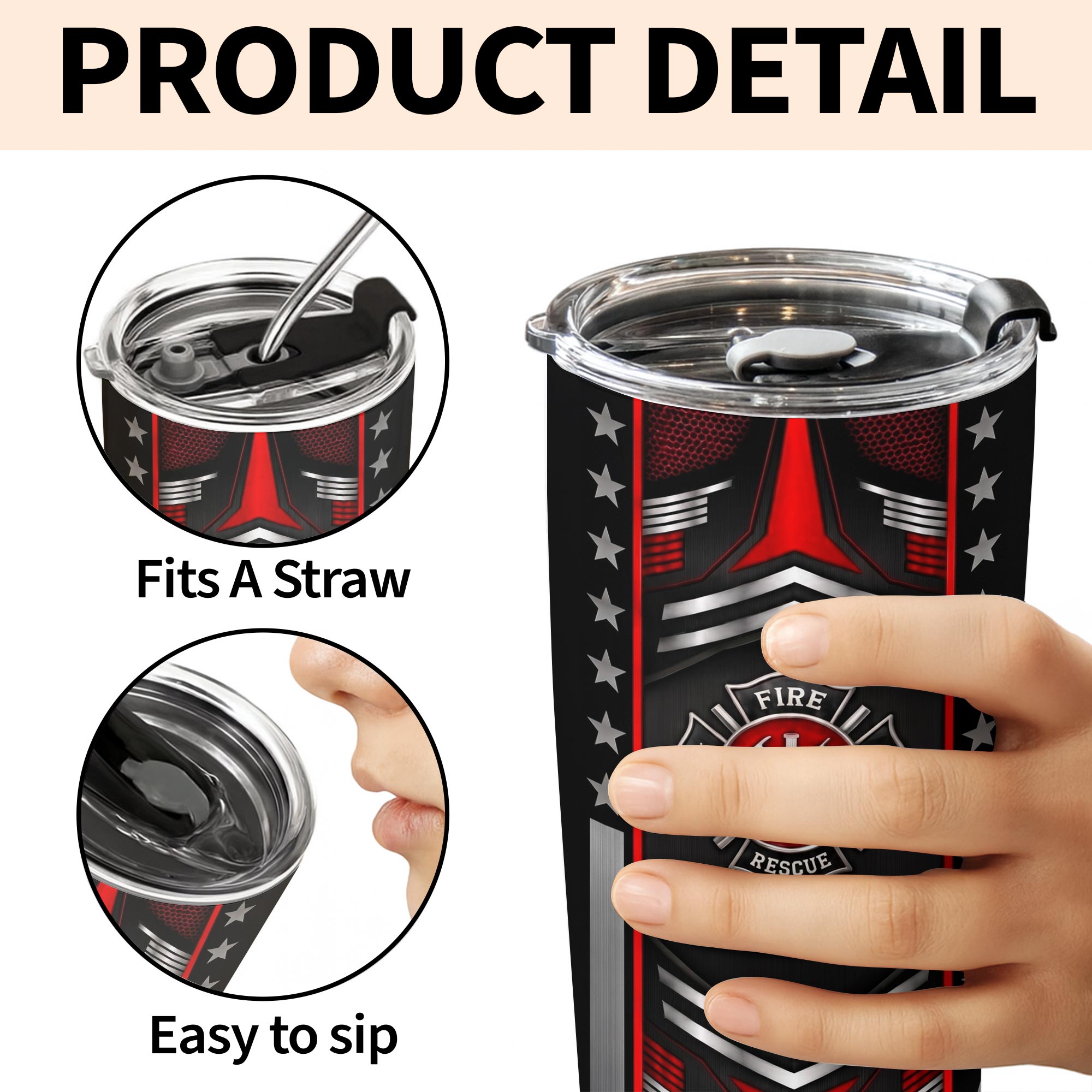 Personalized Firefighter Stainless Steel Tumbler Custom Name 20oz Gift for Dad 20oz Tumbler GradoCreations