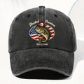 Personalized Washed Denim Cap Custom Name American Flag Gift for Dad Washed Denim Cap GradoCreations