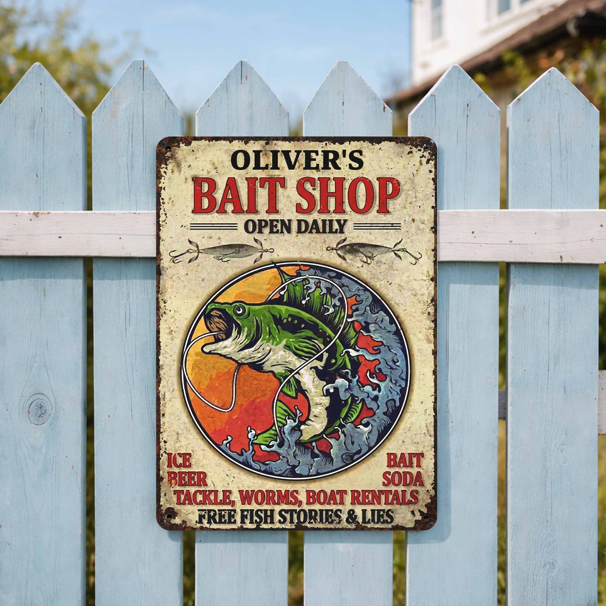 Personalized Metal Sign Custom Name Bass Fishing Gift Idea Metal Sign GradoCreations