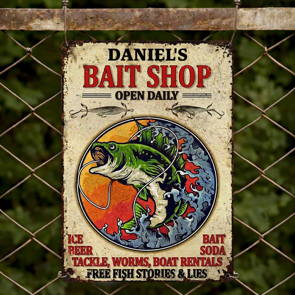 Personalized Metal Sign Custom Name Bass Fishing Gift Idea Metal Sign GradoCreations