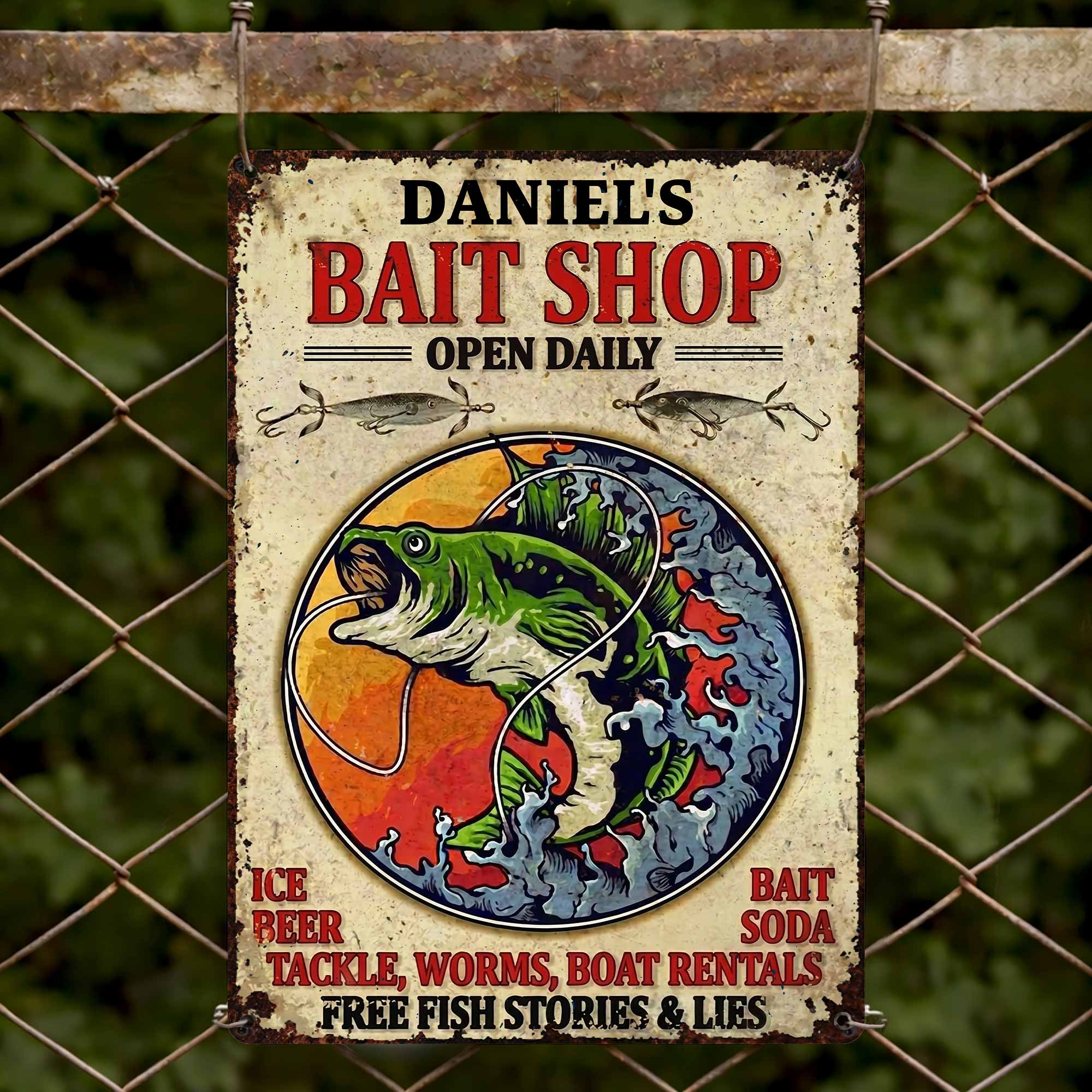 Personalized Metal Sign Custom Name Bass Fishing Gift Idea Metal Sign GradoCreations