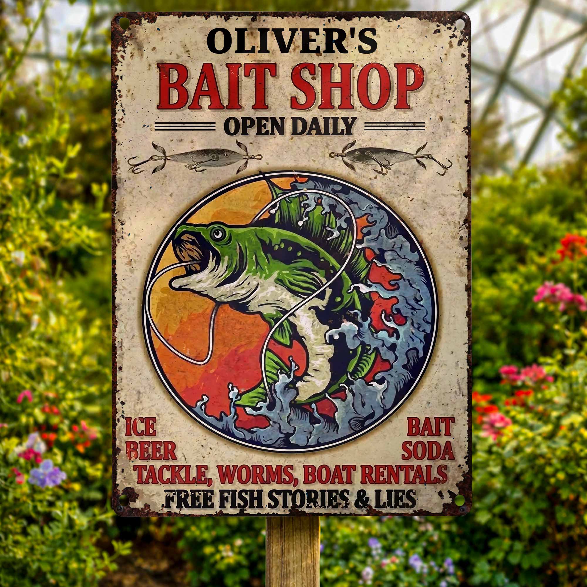 Personalized Metal Sign Custom Name Bass Fishing Gift Idea Metal Sign GradoCreations