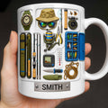 Personalized Fishing Mug Custom Name Gift for Dad Fishing Enthusiasts Edge-to-edge Mug GradoCreations