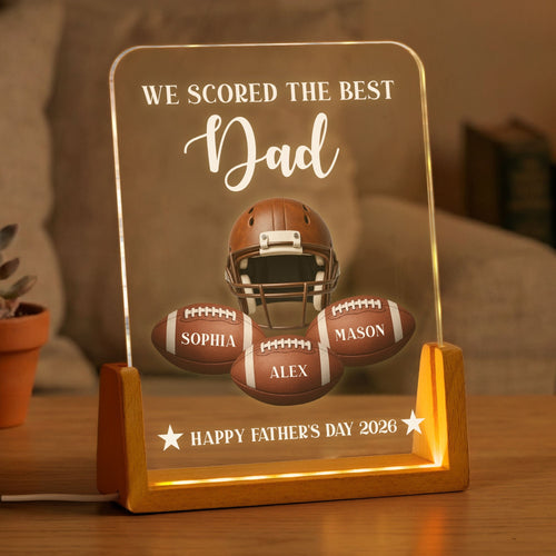 Personalized 3D LED Light for Dad - Custom Football Gift 3D Led Light GradoCreations