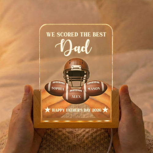 Personalized 3D LED Light for Dad - Custom Football Gift 3D Led Light GradoCreations