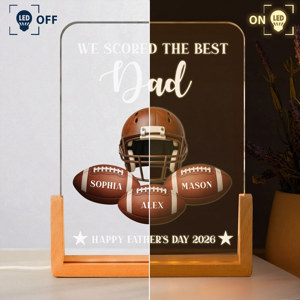 Personalized 3D LED Light for Dad - Custom Football Gift