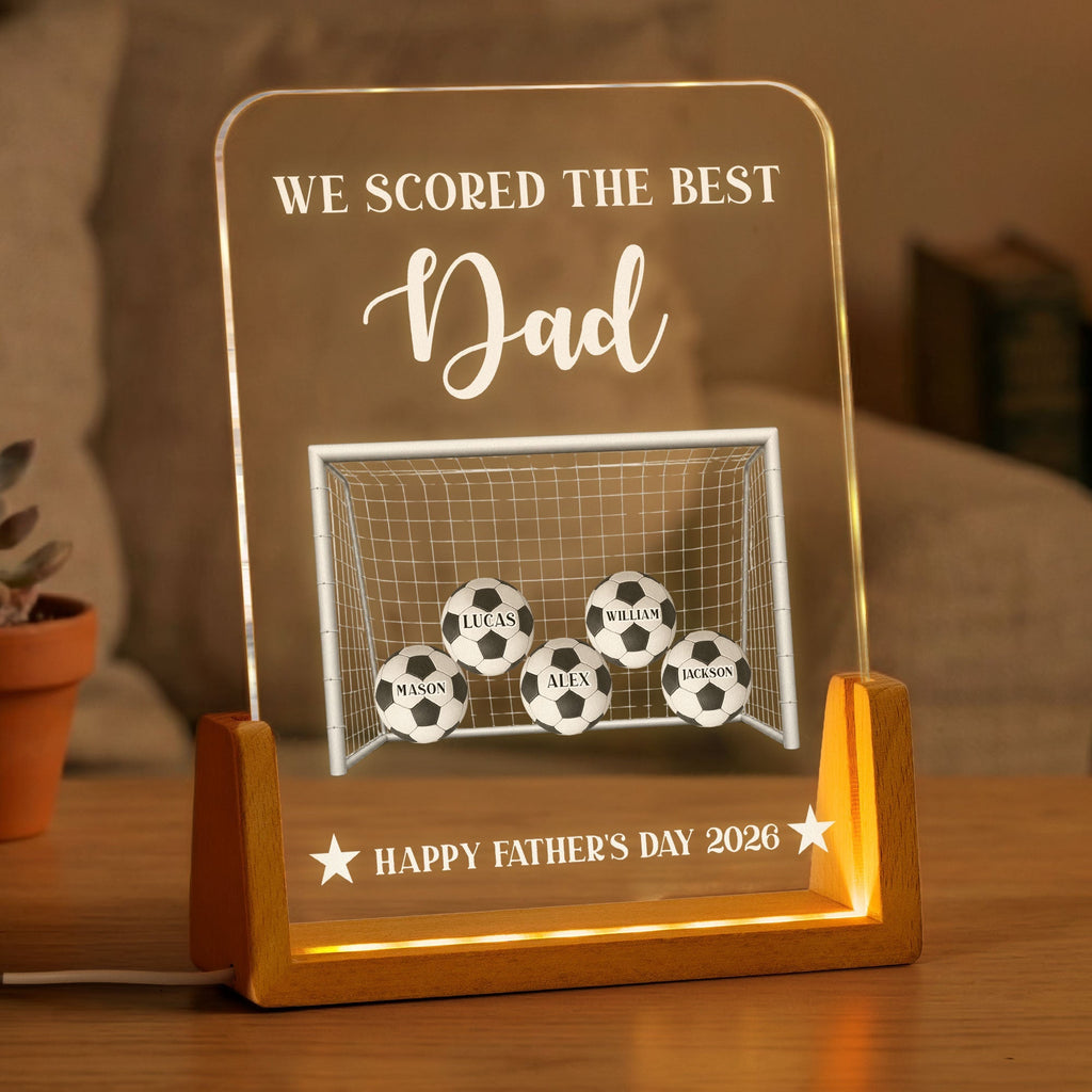 Personalized Soccer Dad 3D LED Light Custom Gift for Football Lovers