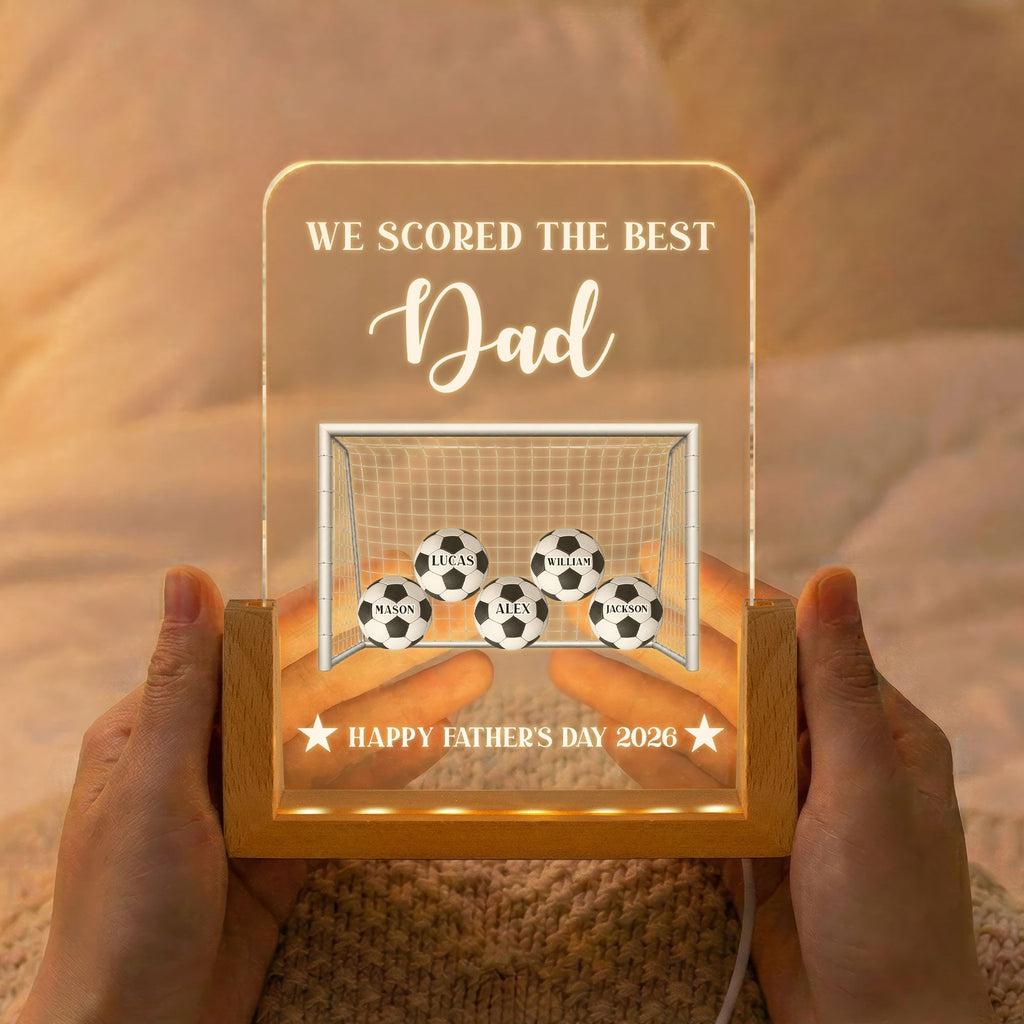 Personalized Soccer Dad 3D LED Light Custom Gift for Football Lovers