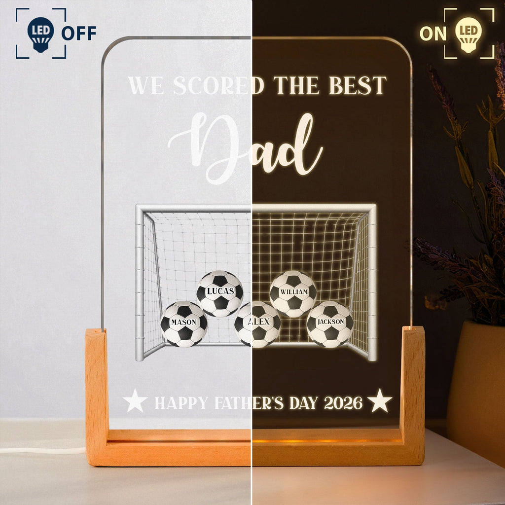 Personalized Soccer Dad 3D LED Light Custom Gift for Football Lovers