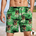 Personalized Dog Photo Tropical Beach Shorts Custom Gift for Dog Dad/Dog Mom HN590 - Beach-Shorts GradoCreations