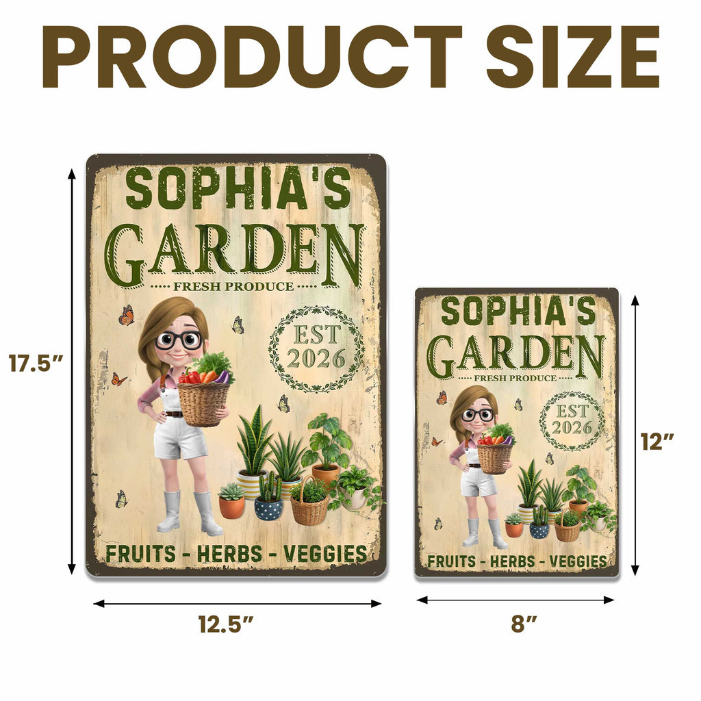 Personalized Metal Sign Garden Decor Custom Name Gift for Mom