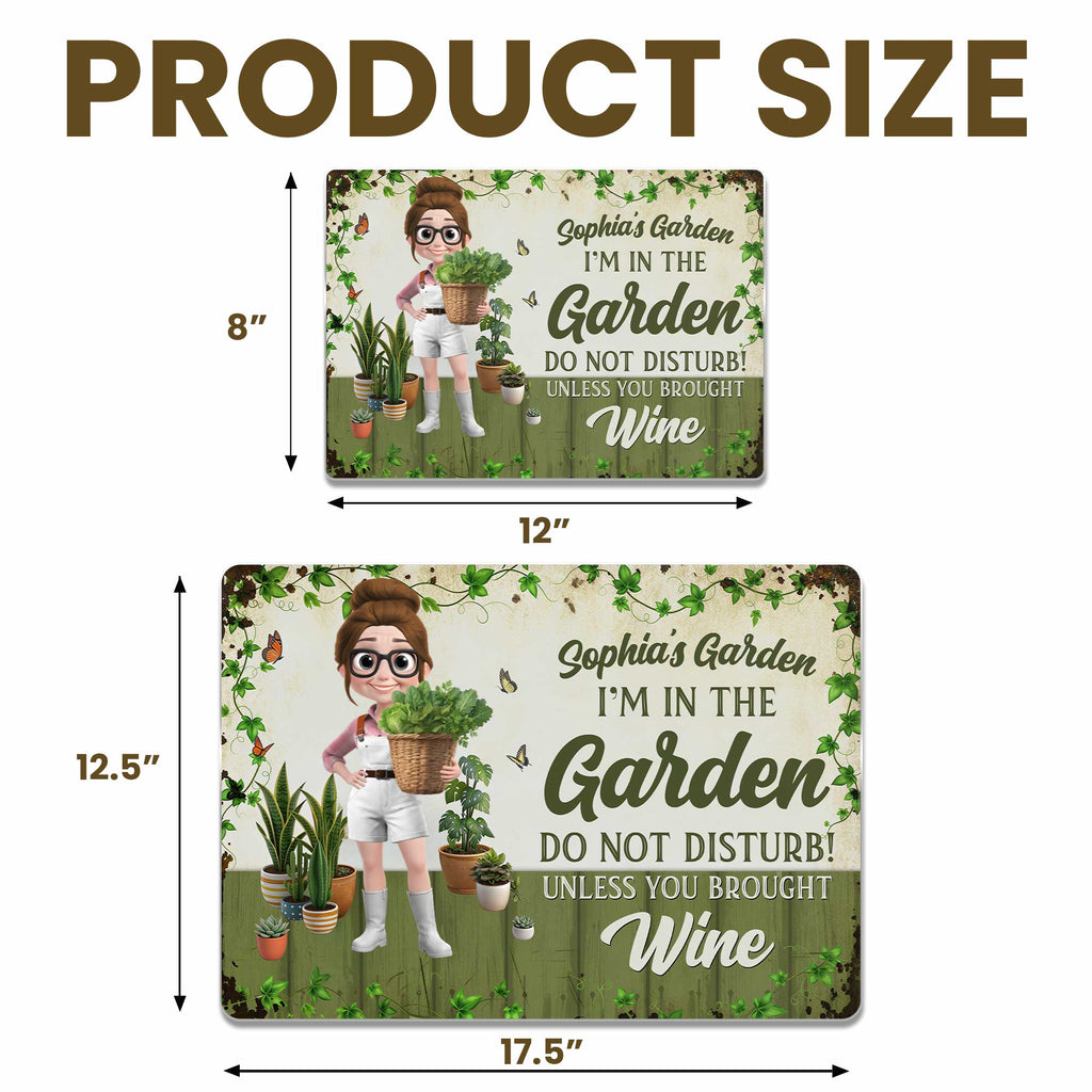 Personalized Metal Garden Sign Custom Name Wine Gift for Mom
