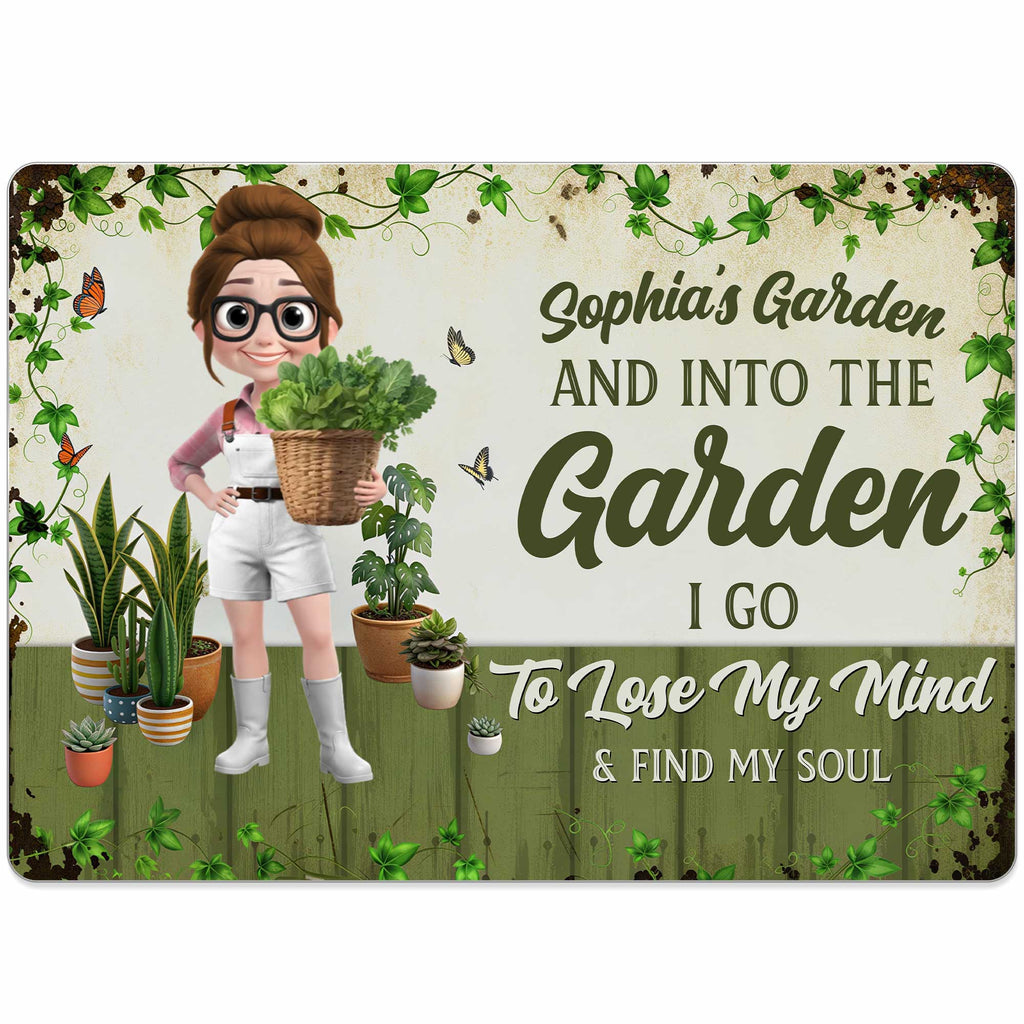 Personalized Metal Garden Sign Custom Name Wine Gift for Mom
