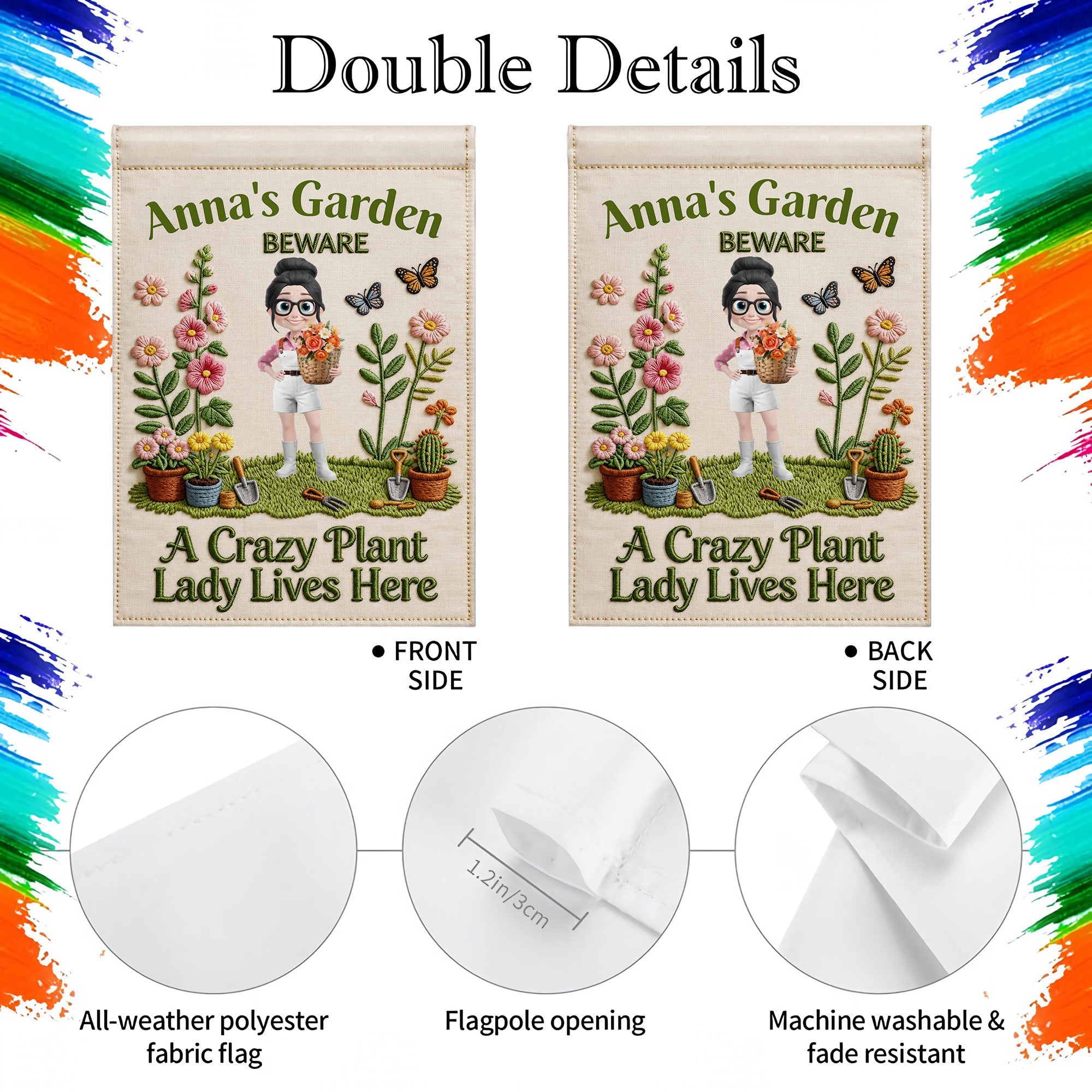 Personalized Garden Flag Custom Text for Plant Lovers
