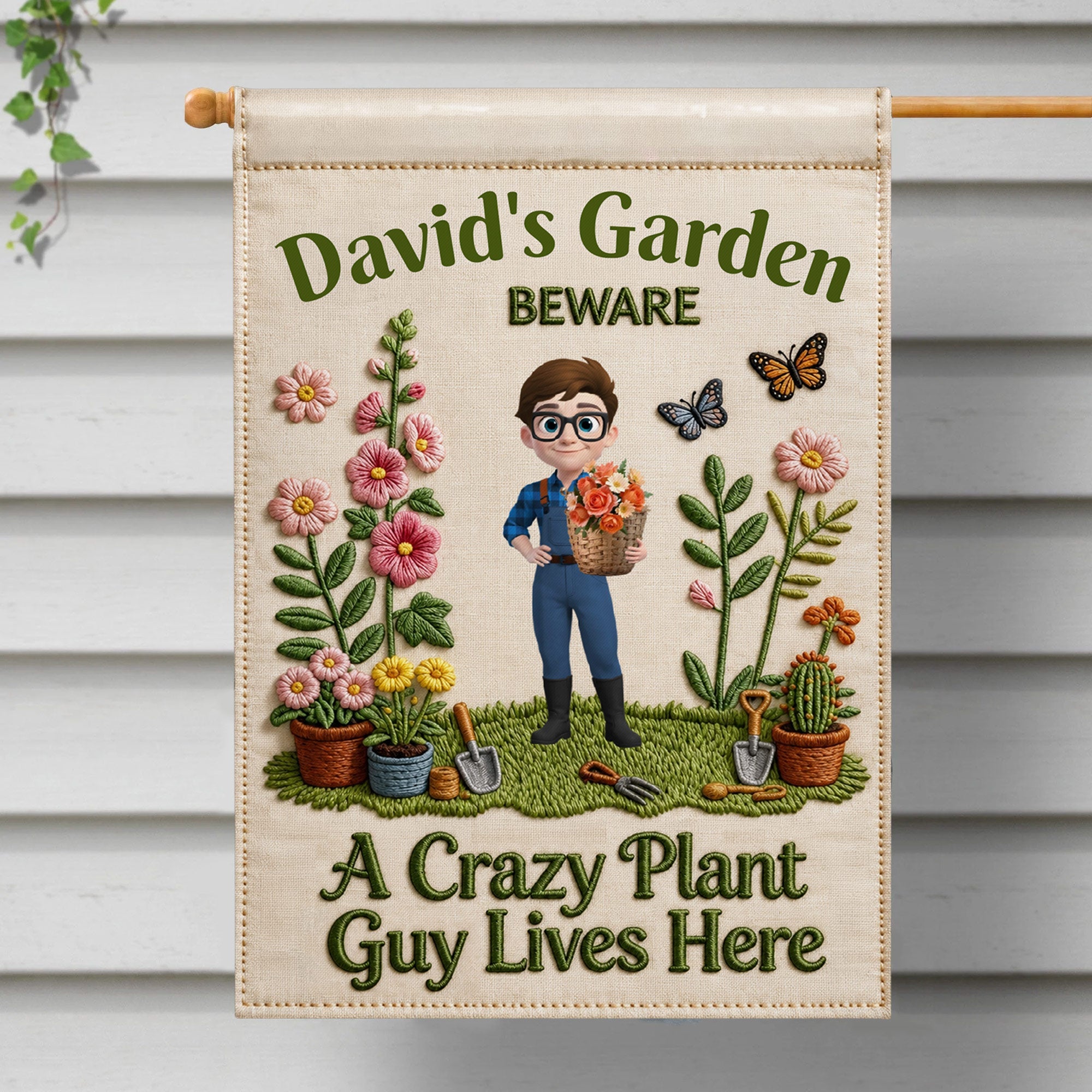 Personalized Garden Flag Custom Text for Plant Lovers