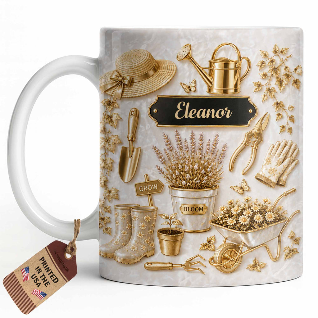 Personalized Gardening Mug Custom Name Gift for Mom Edge-to-edge Mug GradoCreations