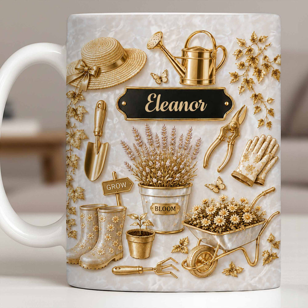 Personalized Gardening Mug Custom Name Gift for Mom Edge-to-edge Mug GradoCreations