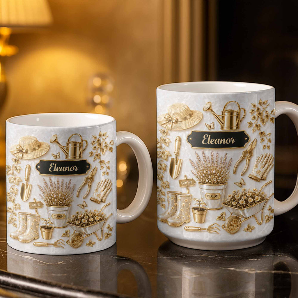 Personalized Gardening Mug Custom Name Gift for Mom Edge-to-edge Mug GradoCreations