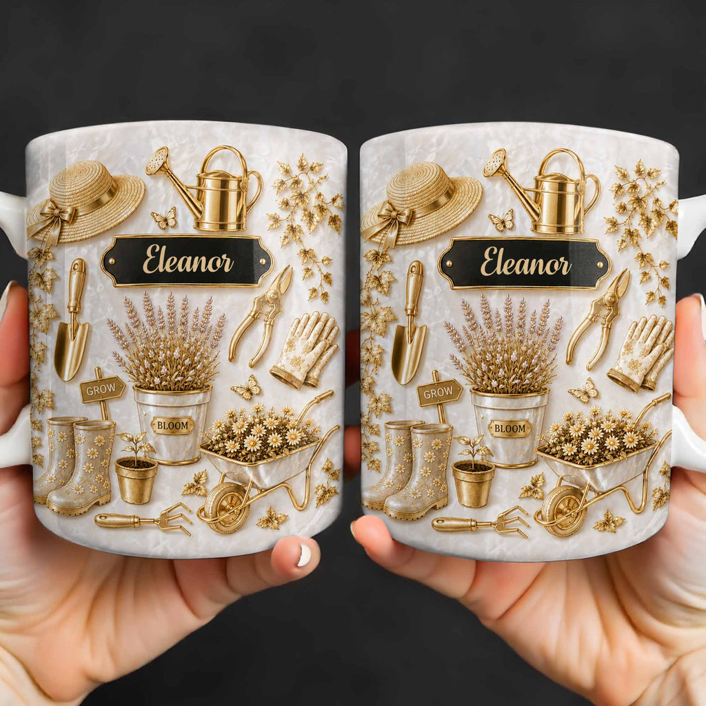 Personalized Gardening Mug Custom Name Gift for Mom Edge-to-edge Mug GradoCreations