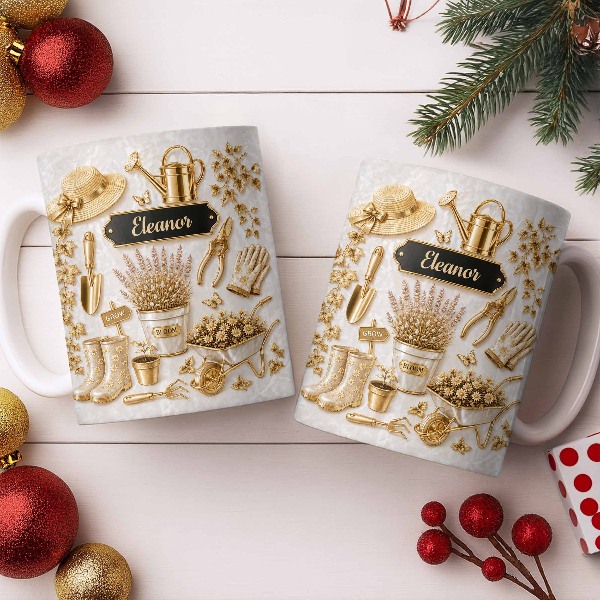 Personalized Gardening Mug Custom Name Gift for Mom Edge-to-edge Mug GradoCreations