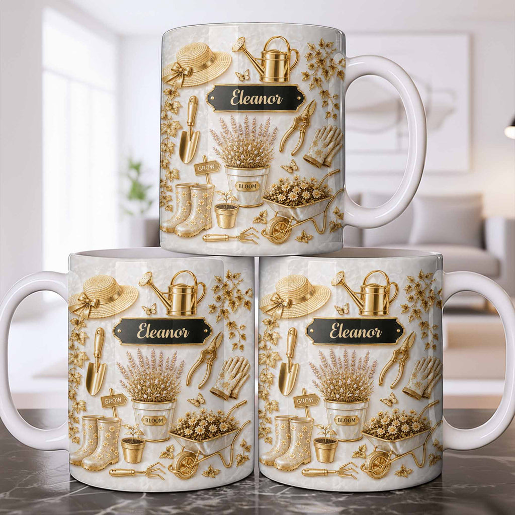 Personalized Gardening Mug Custom Name Gift for Mom Edge-to-edge Mug GradoCreations