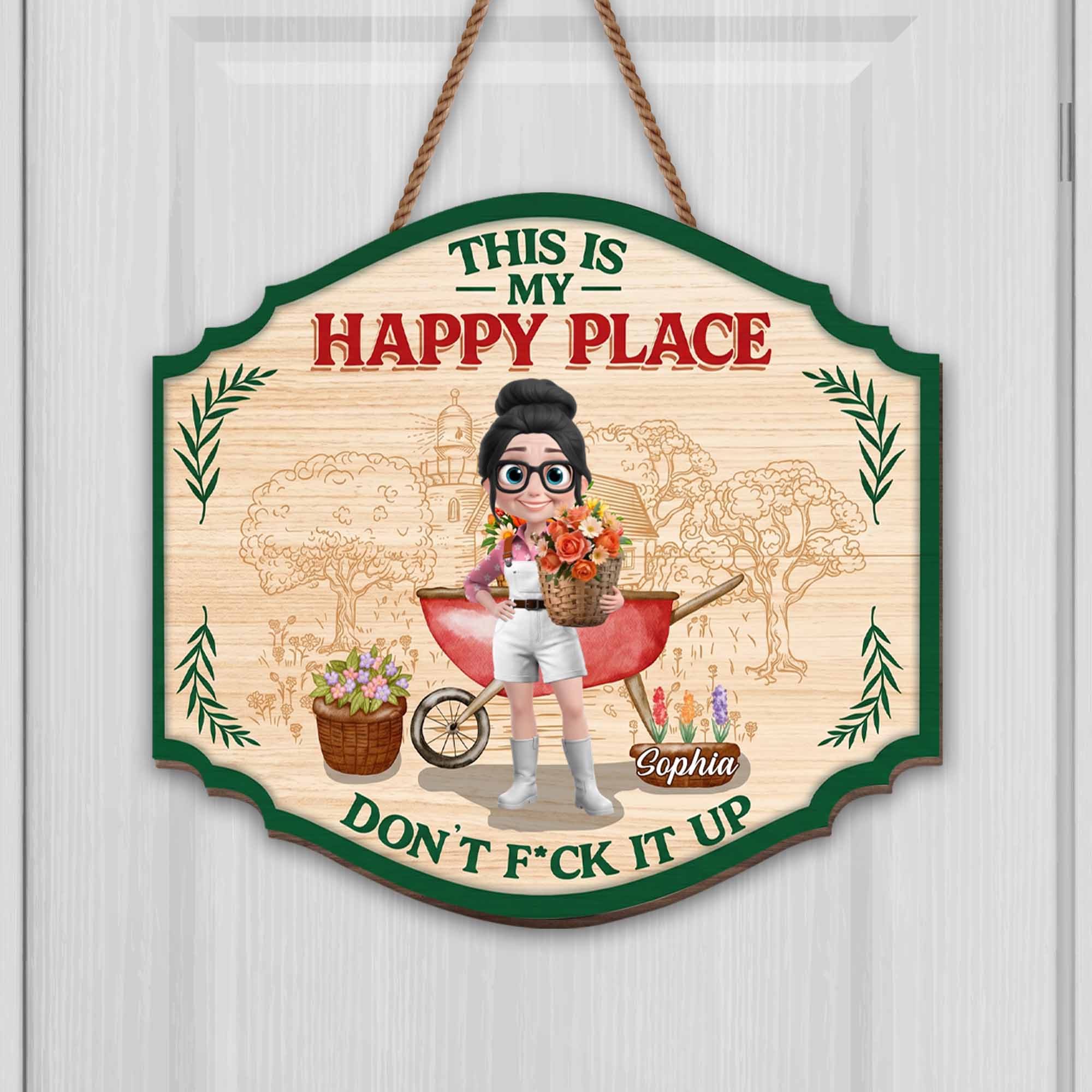 Personalized Custom Shaped Wood Sign for Gardening Lovers - Eco-Friendly Gift Wood Sign GradoCreations