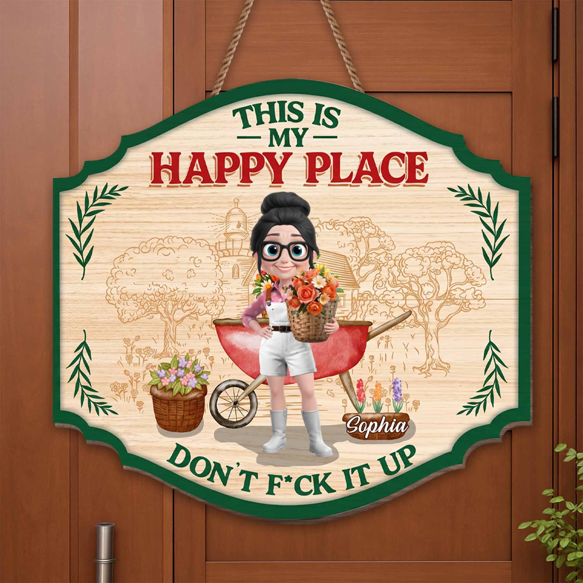 Personalized Custom Shaped Wood Sign for Gardening Lovers - Eco-Friendly Gift Wood Sign GradoCreations