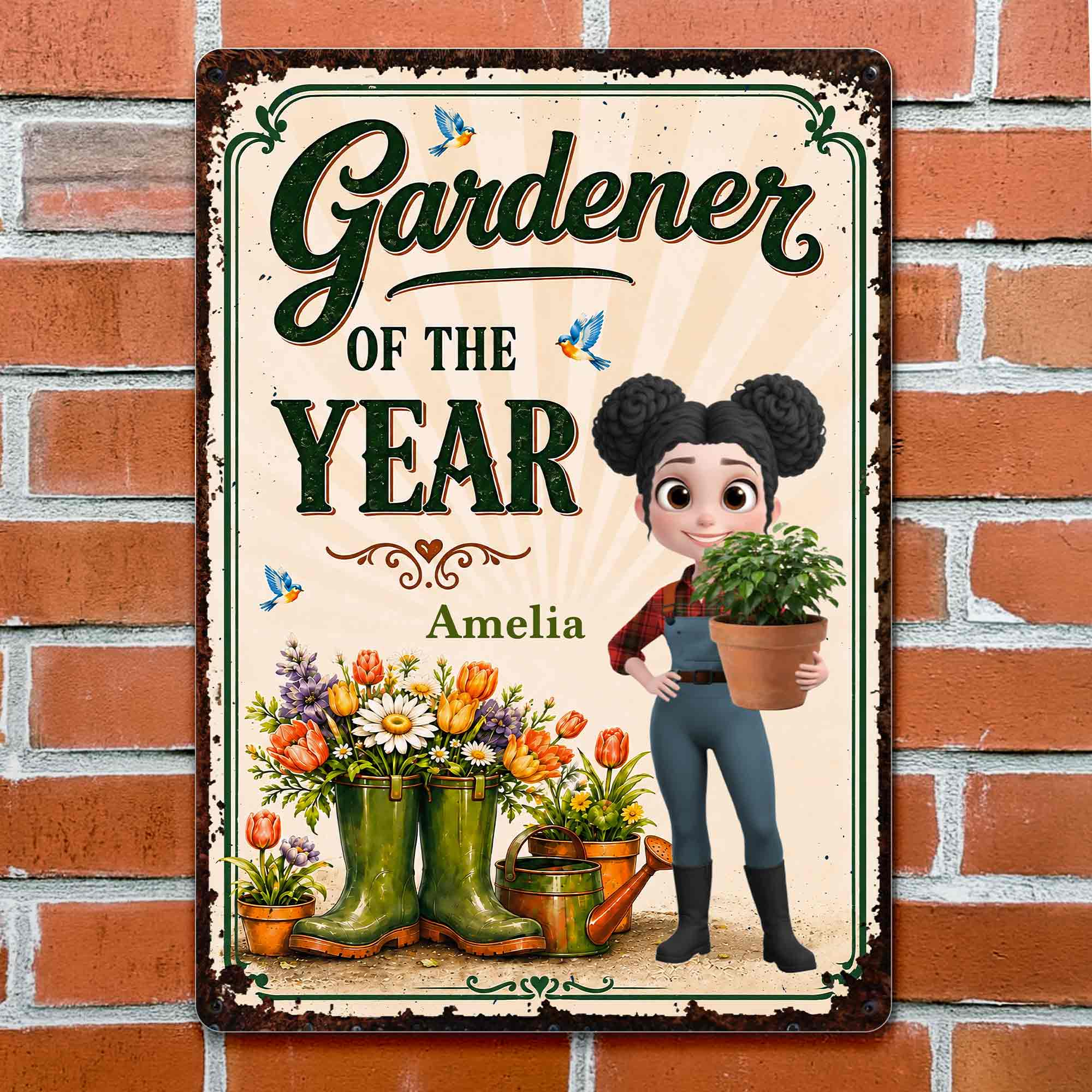Personalized Metal Sign for Gardening Lovers - Custom Gift for Mom Metal Sign GradoCreations