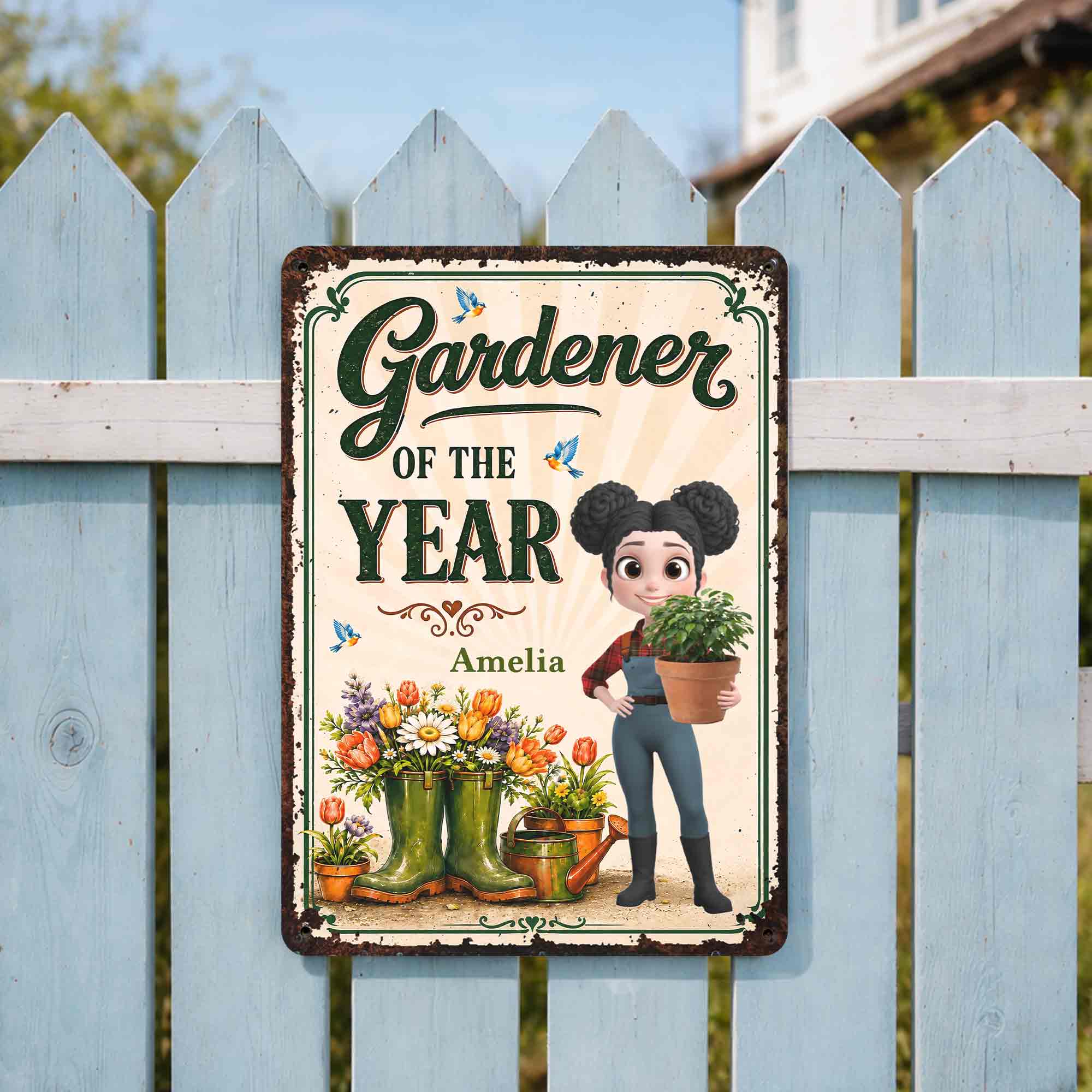Personalized Metal Sign for Gardening Lovers - Custom Gift for Mom Metal Sign GradoCreations