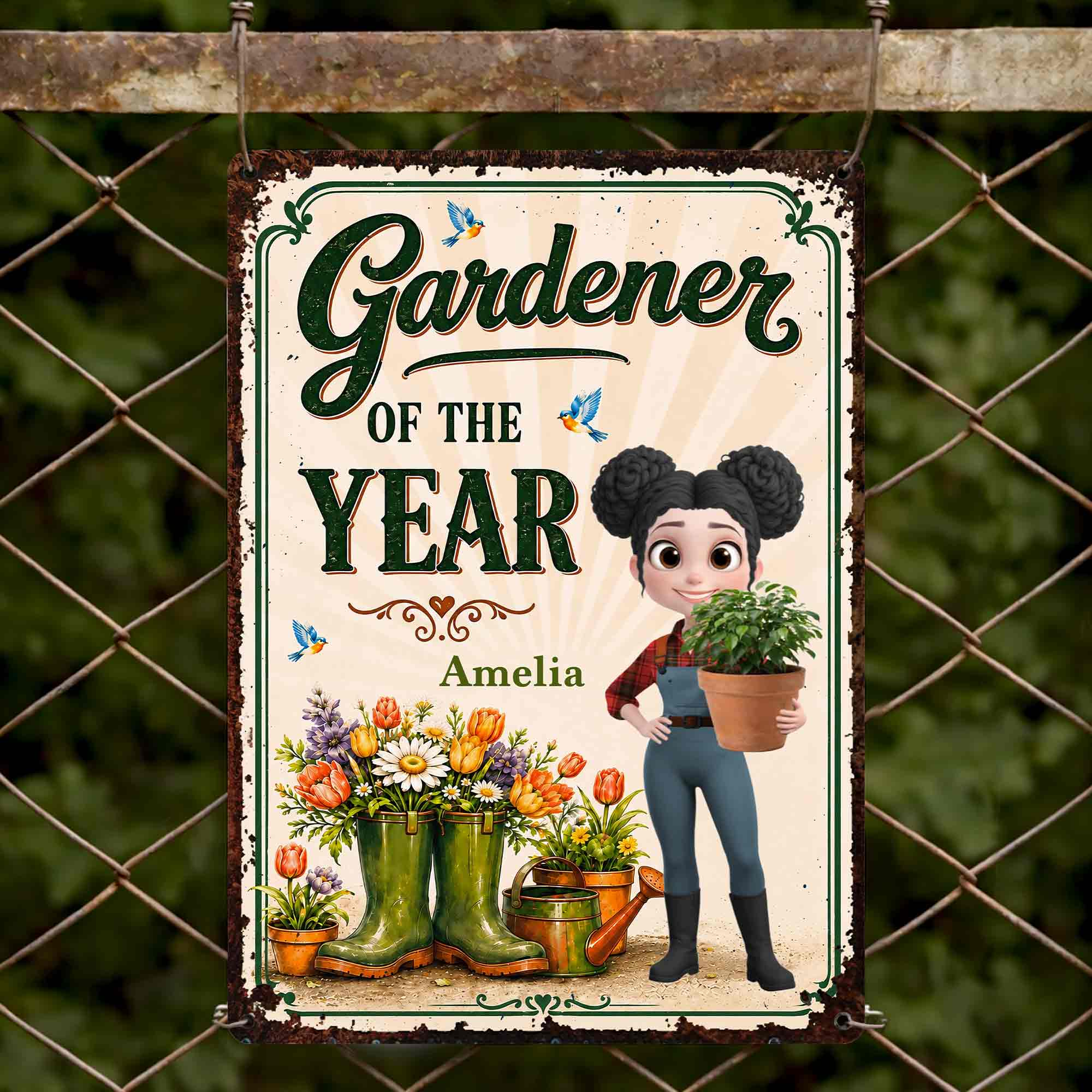 Personalized Metal Sign for Gardening Lovers - Custom Gift for Mom Metal Sign GradoCreations