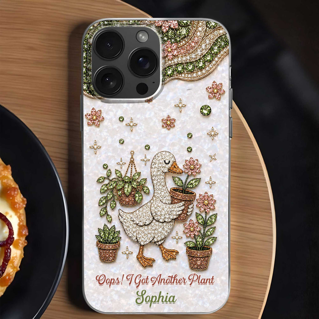 Personalized Clear Phone Case Custom Name Duck Floral Gift