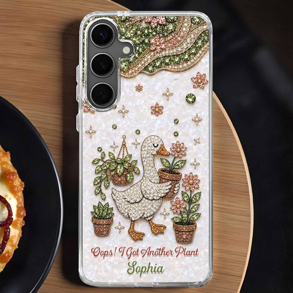 Personalized Clear Phone Case Custom Name Duck Floral Gift