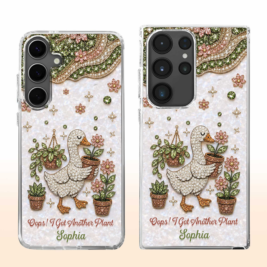 Personalized Clear Phone Case Custom Name Duck Floral Gift