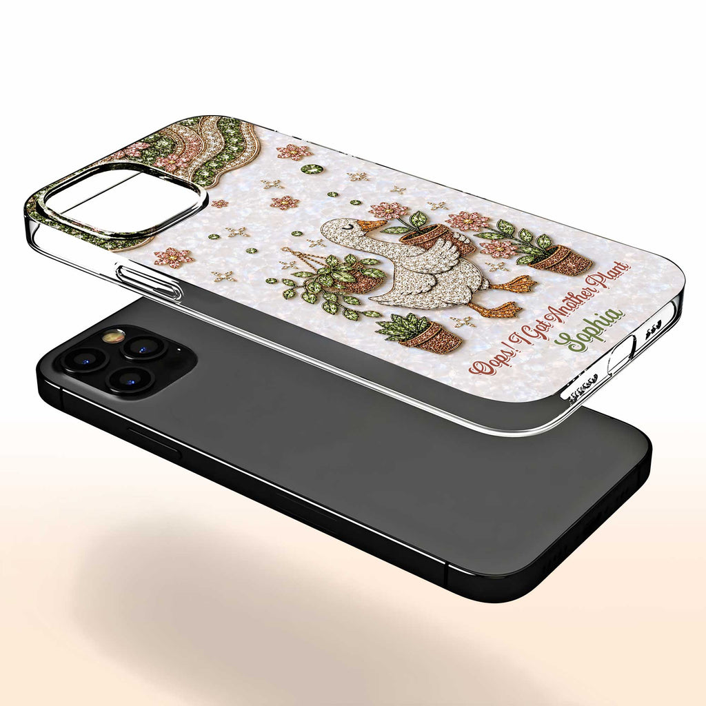 Personalized Clear Phone Case Custom Name Duck Floral Gift