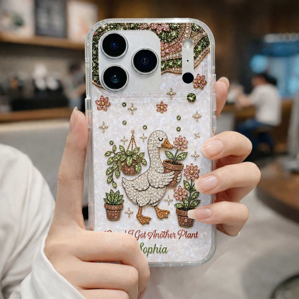 Personalized Clear Phone Case Custom Name Duck Floral Gift
