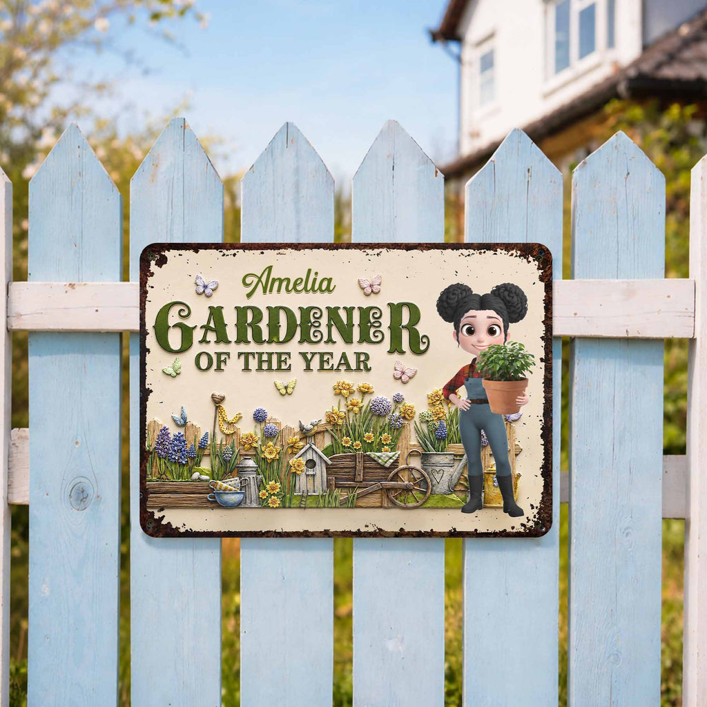 Personalized Gardener Metal Sign Custom Name Gift for Mom Metal Sign GradoCreations