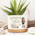 Personalized Ceramic Plant Pot Custom Gardener Girl Gift for Mom Ceramic Plant Pot GradoCreations