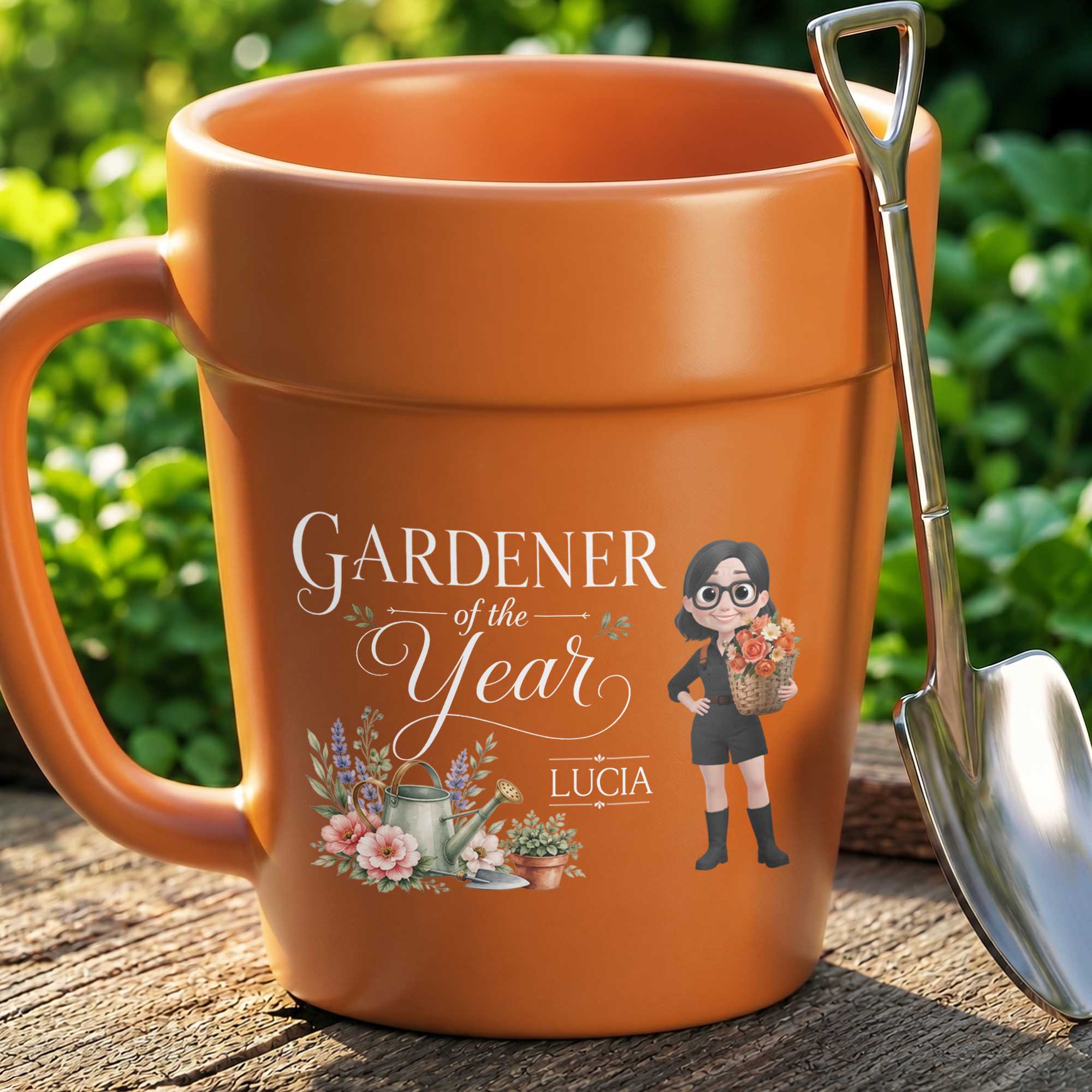 Personalized Flower Pot Ceramic Mug Custom Gardener Gift