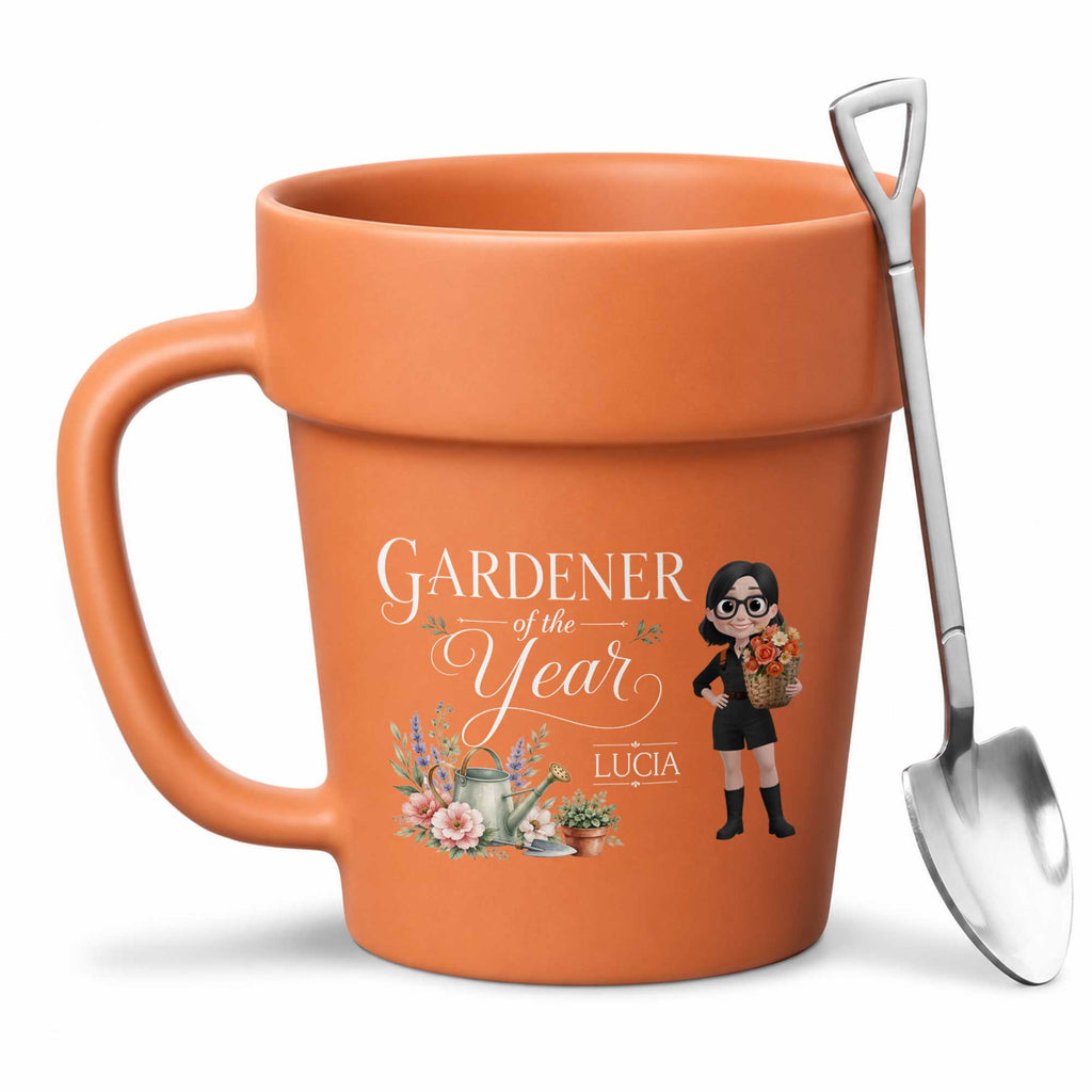 Personalized Flower Pot Ceramic Mug Custom Gardener Gift