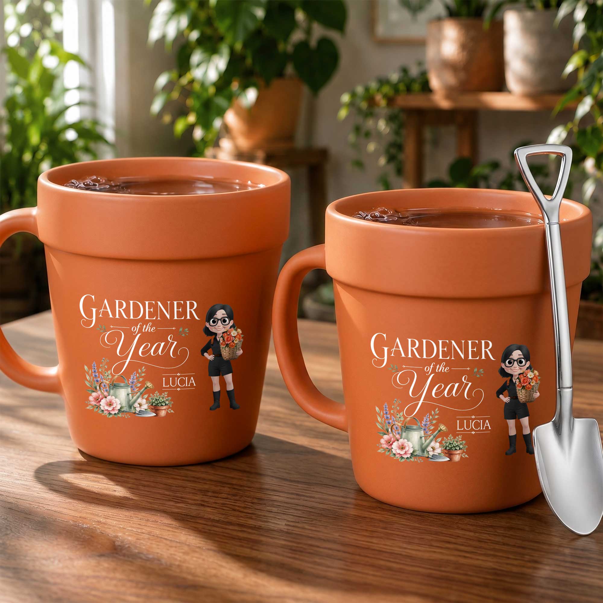 Personalized Flower Pot Ceramic Mug Custom Gardener Gift