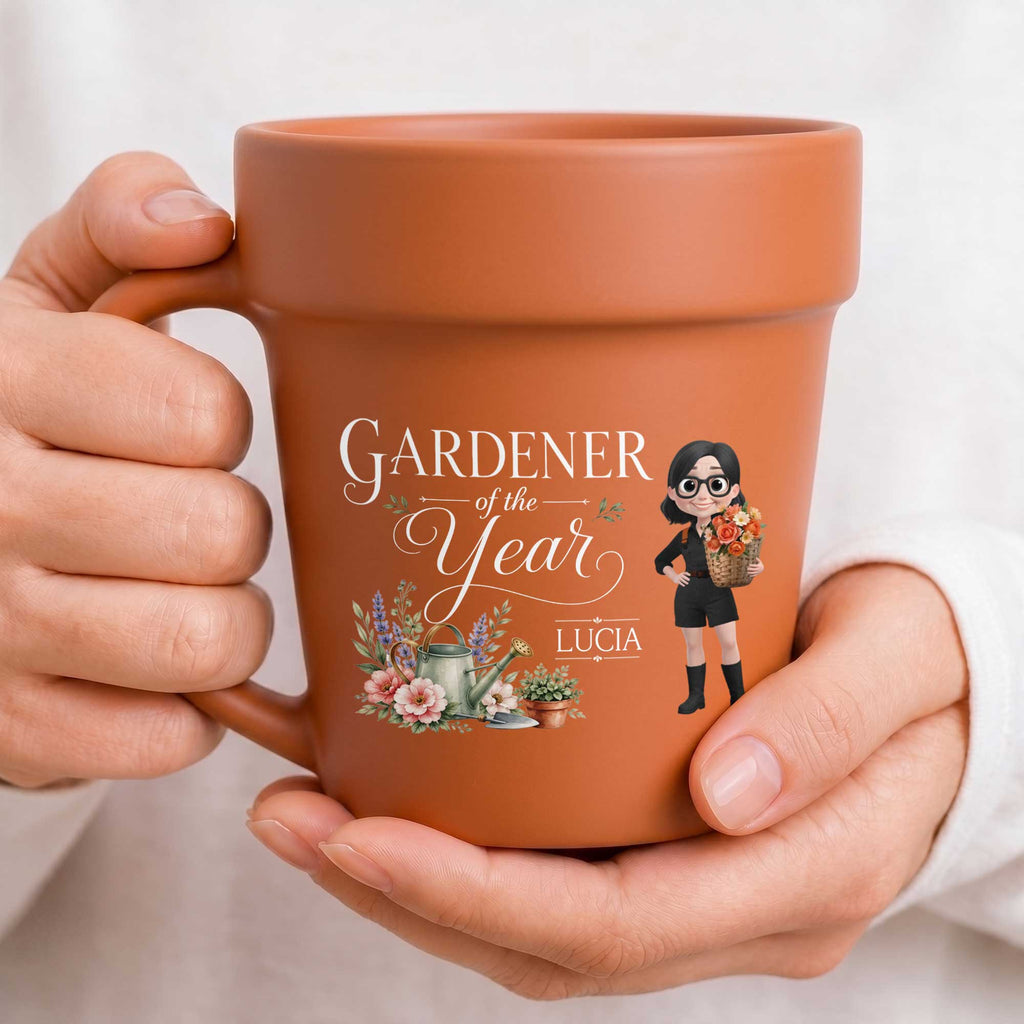 Personalized Flower Pot Ceramic Mug Custom Gardener Gift