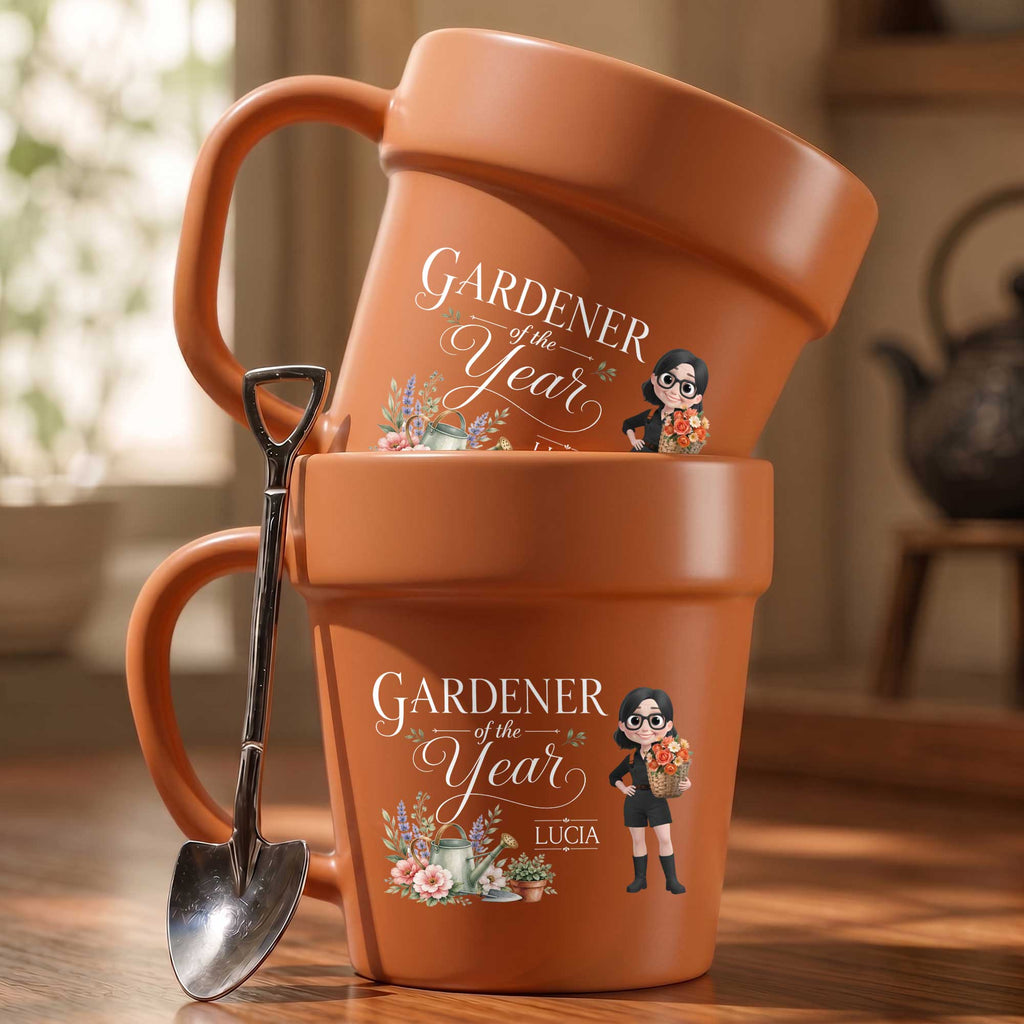 Personalized Flower Pot Ceramic Mug Custom Gardener Gift