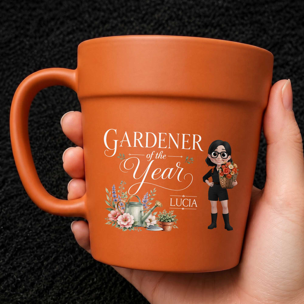 Personalized Flower Pot Ceramic Mug Custom Gardener Gift
