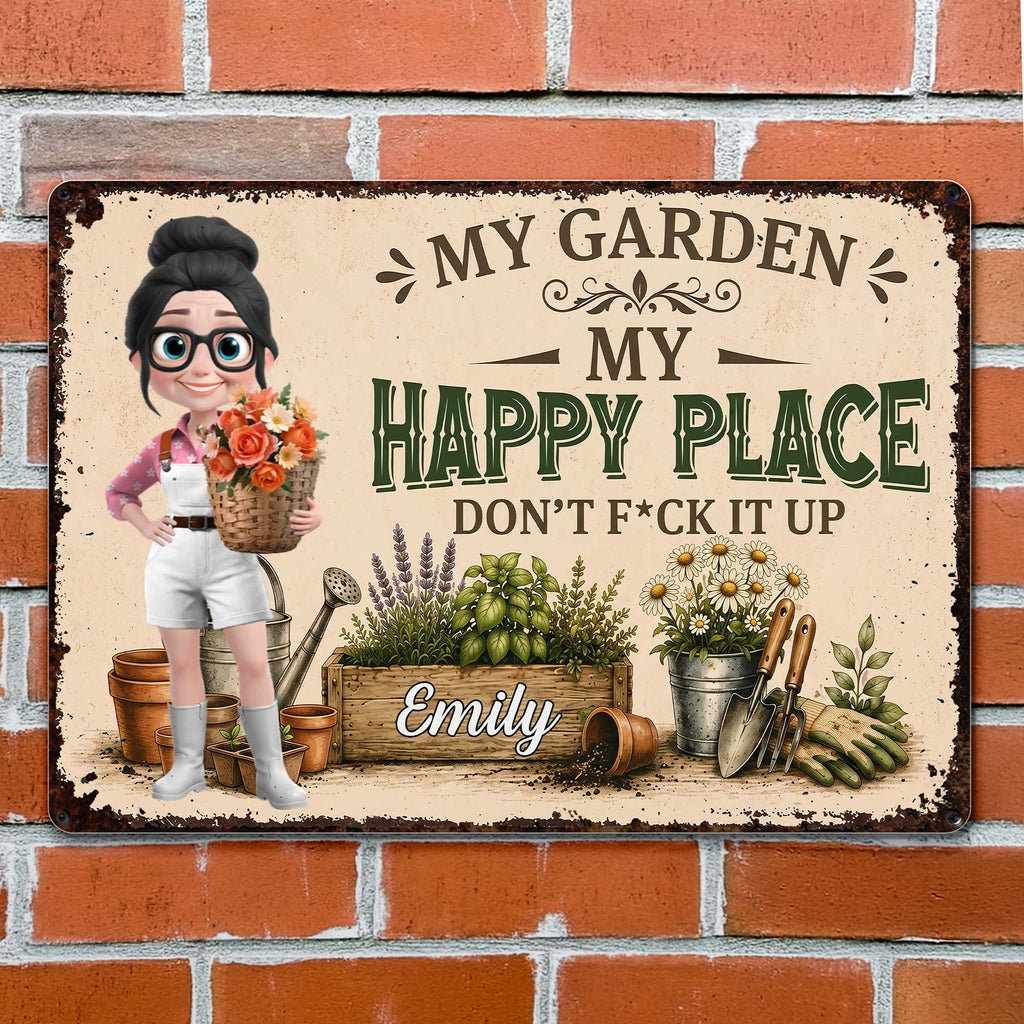 Personalized Metal Garden Sign Custom Name Gift for Mom Metal Sign GradoCreations